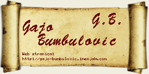 Gajo Bumbulović vizit kartica